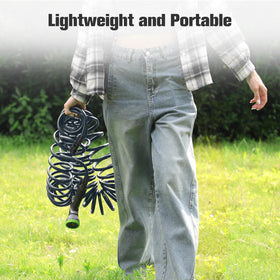 Hozcart retractable coil design stores neatly after use.