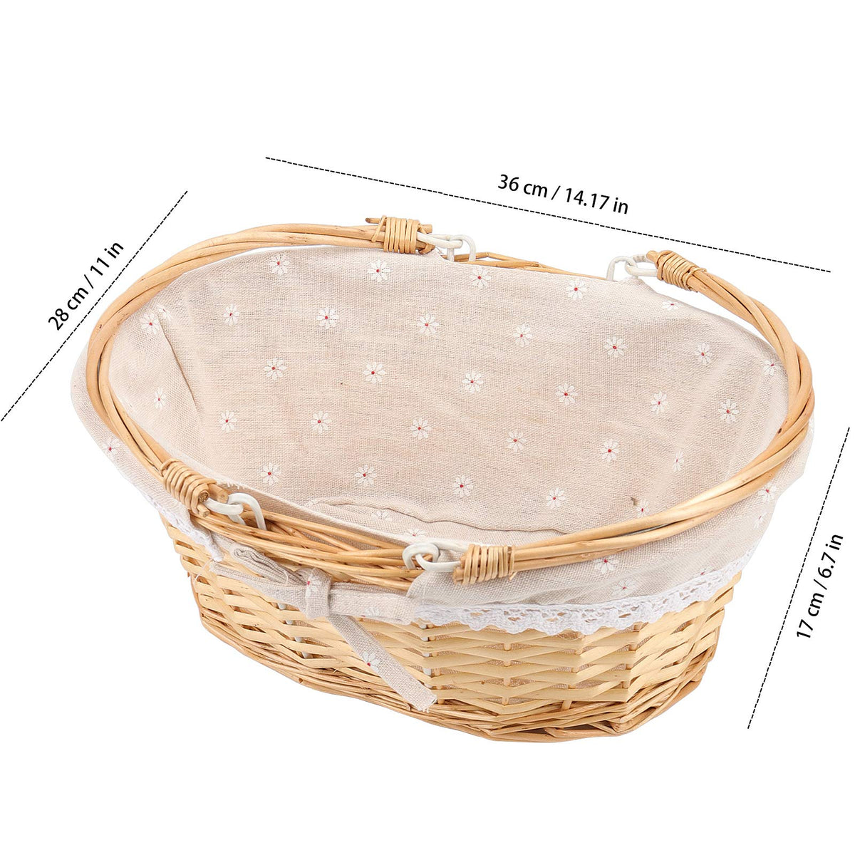 HOZEON willow basket with removable lining for easy cleaning and content protection.