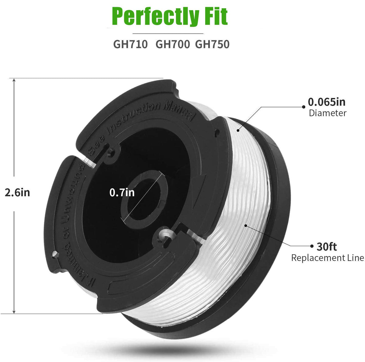 HPENP AF-100 cap on spool for quick reload and secure fit.