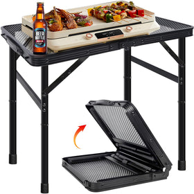 HPC Decor folding grill table with mesh desktop for easy outdoor meals