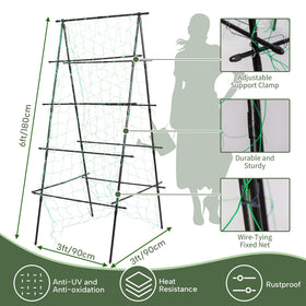 HPC Decor green powder-coated steel frame resists rust for long-lasting garden support.