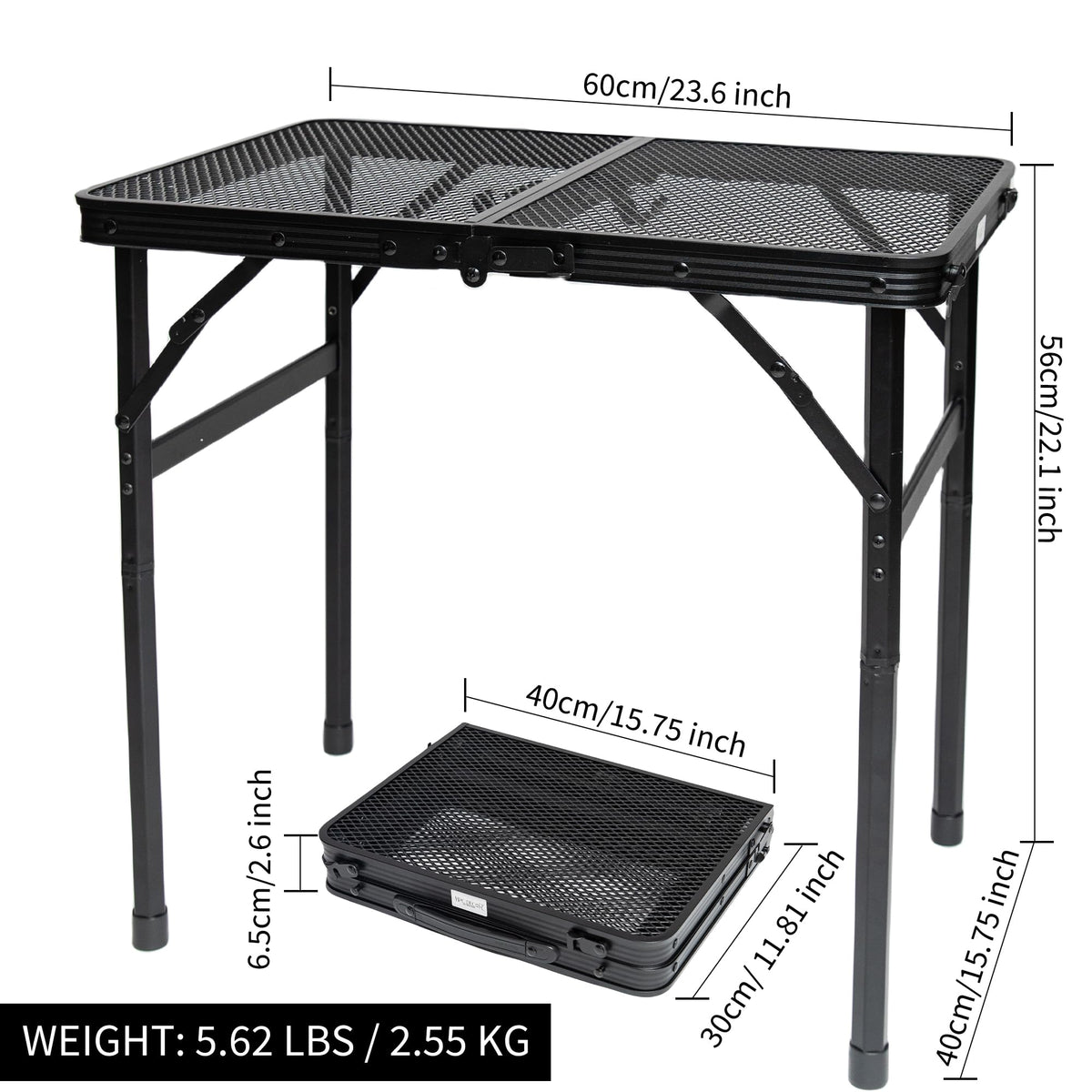 HPC Decor portable camping table with carry handle for effortless transport