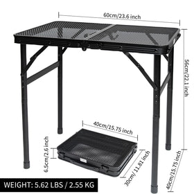 HPC Decor portable camping table with carry handle for effortless transport
