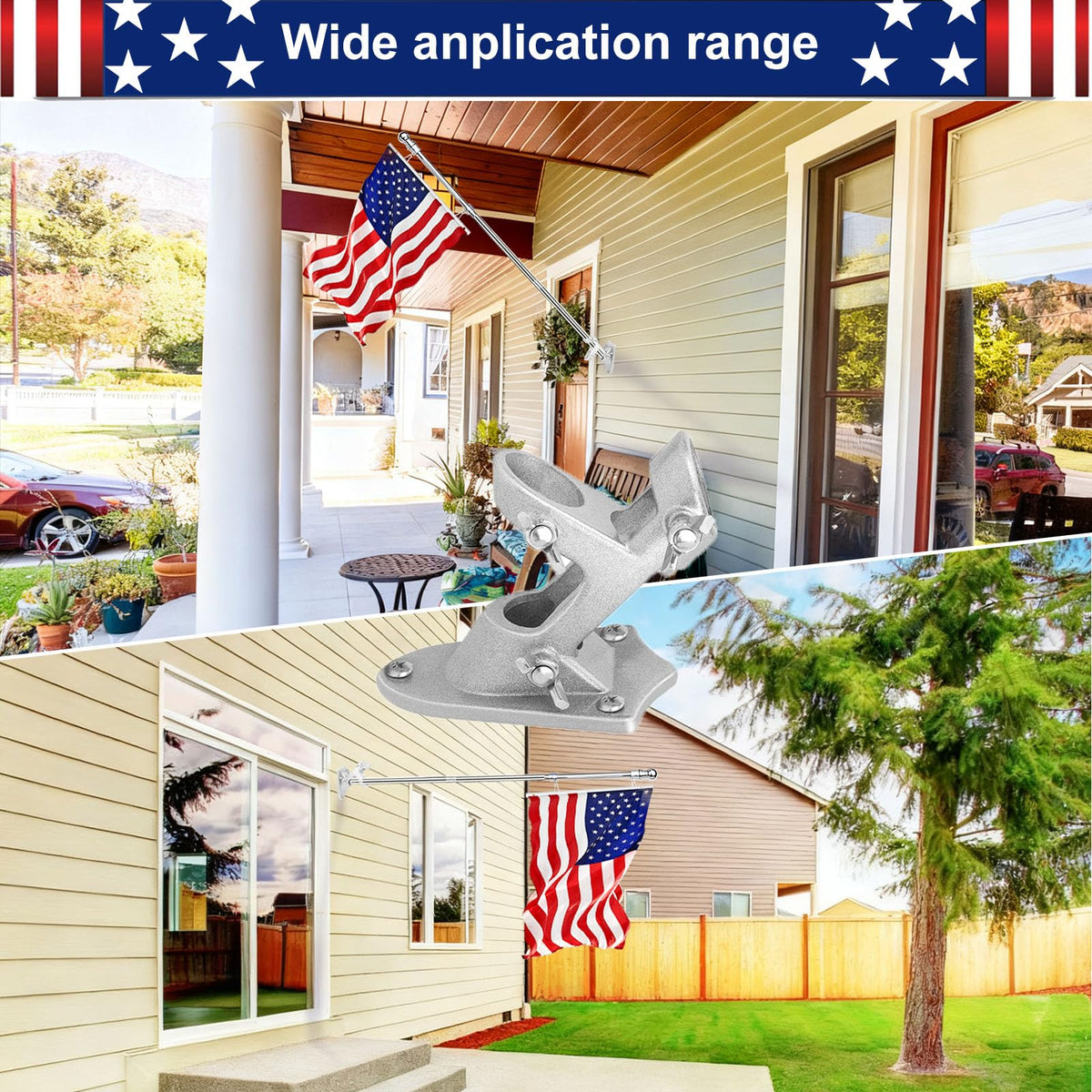 HPGOED easy-install flag pole bracket for porch or garage