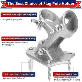 HPGOED heavy-duty aluminum flag mount for reliable outdoor display