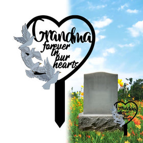 HPMAISON 11-inch heart-shaped memorial stake for graveside remembrance.