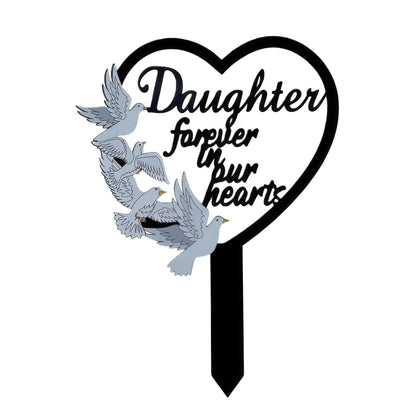 HPMAISON 11-inch heart-shaped memorial stake for gravesites
