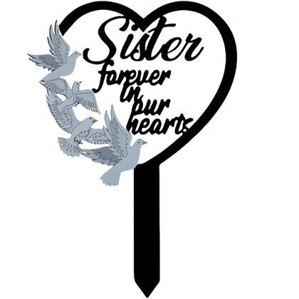 HPMAISON 11-inch heart-shaped memorial stake for gravesites and outdoor display.