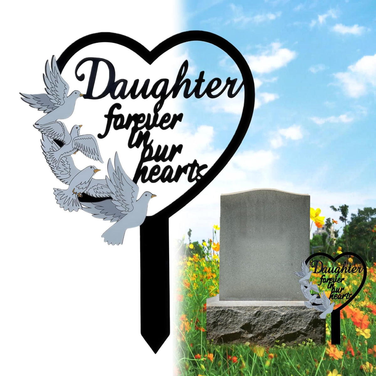 HPMAISON butterfly floral detail on memorial stake