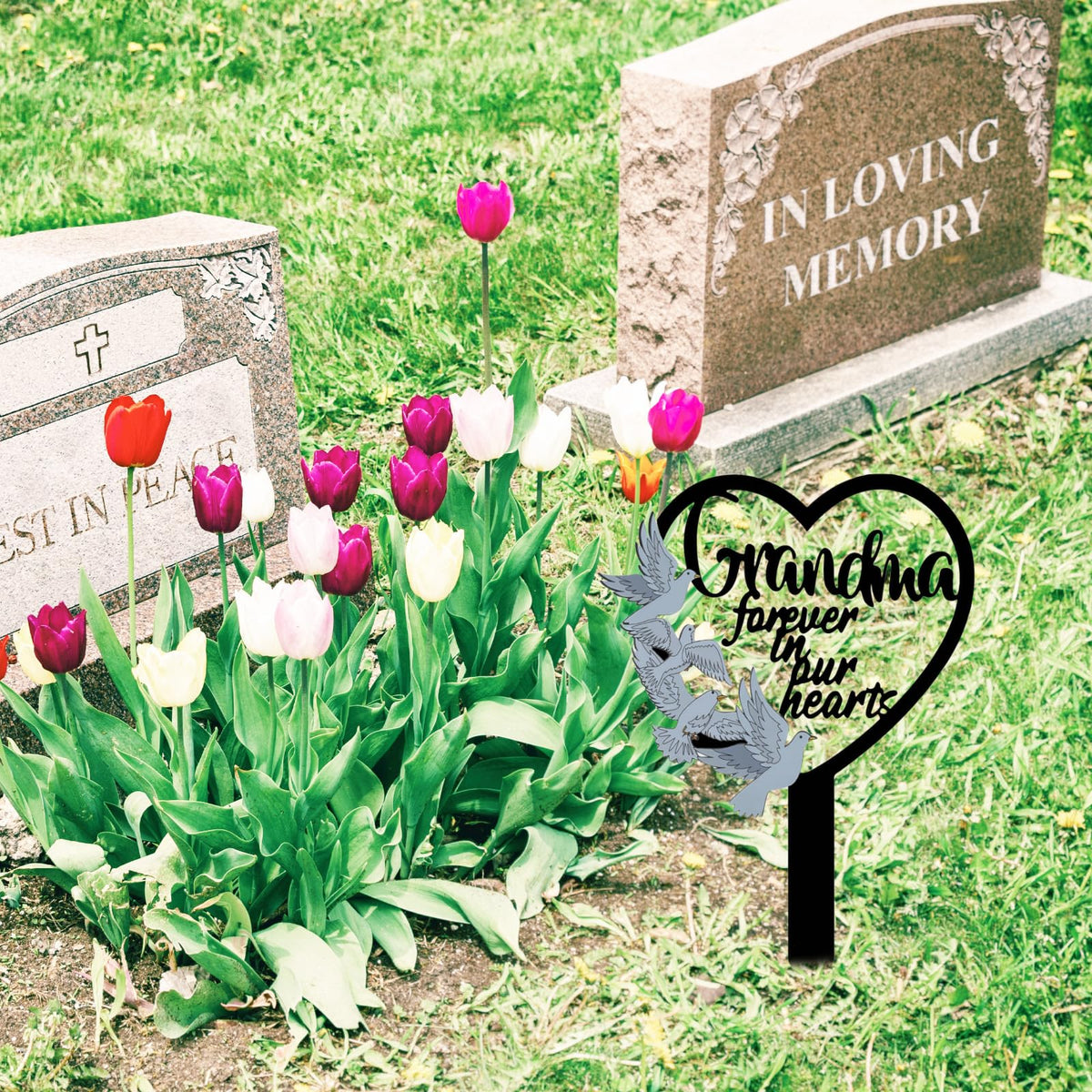 HPMAISON grandma forever in our hearts inscription honors memories.