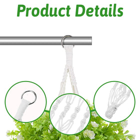 Hpmjz four-strand crochet hanger provides secure pot support.