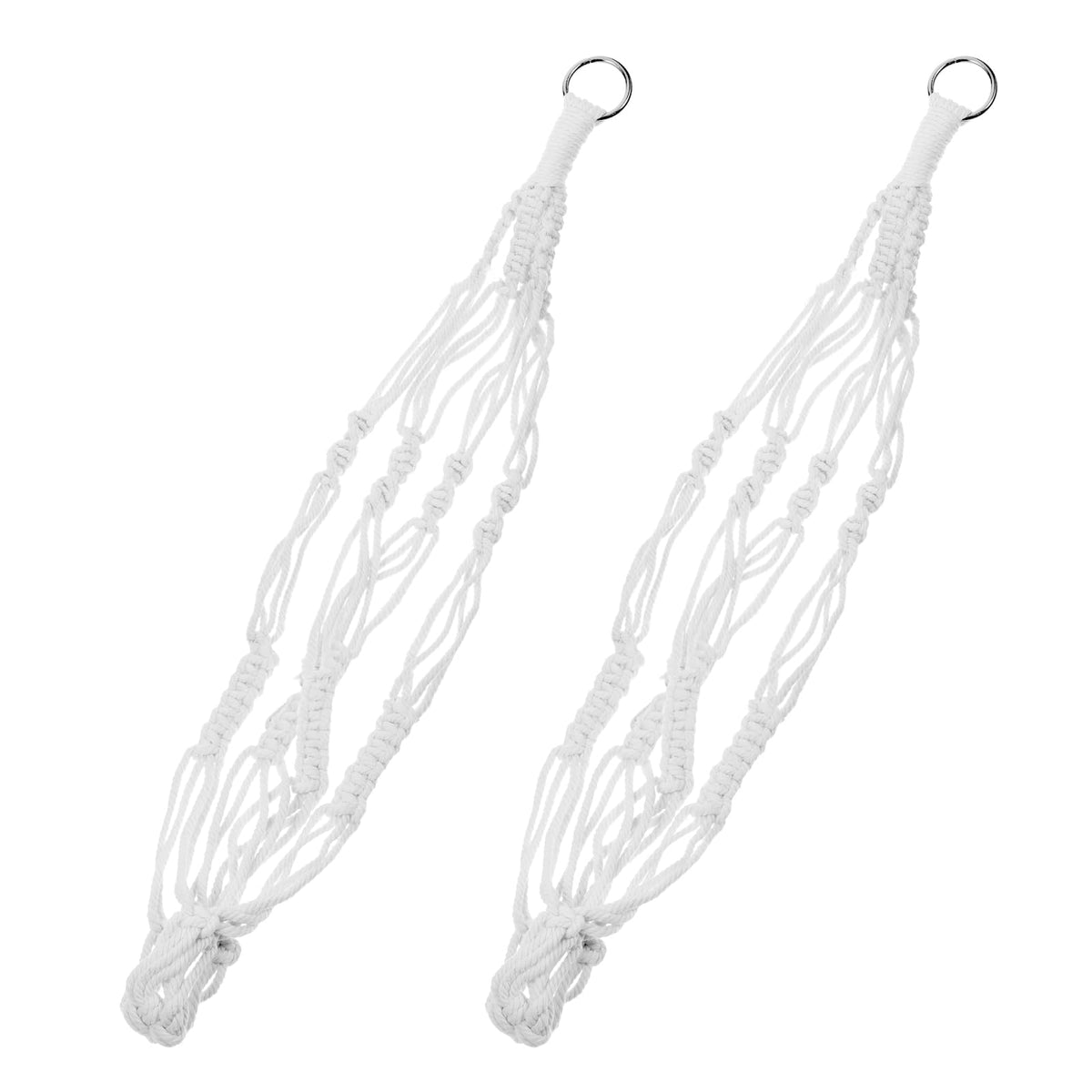 Hpmjz macrame plant hanger 2-pack in white cotton for stylish indoor greenery.