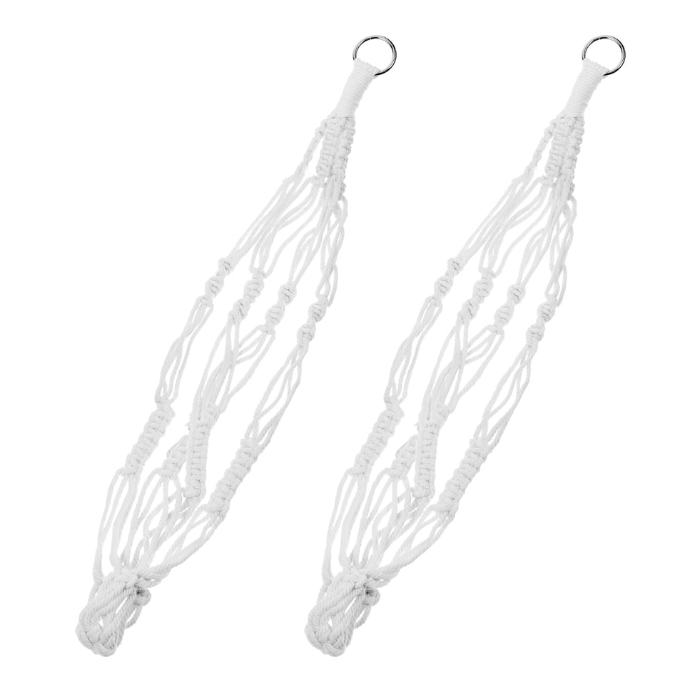 Hpmjz macrame plant hanger 2-pack in white cotton for stylish indoor greenery.