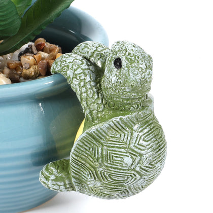 Hpmjz tortoise figure plant pot hanger on indoor pot for added charm