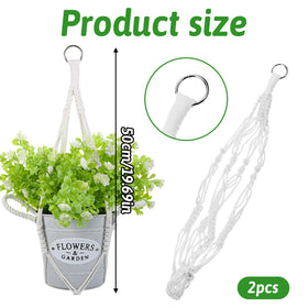 Hpmjz white cotton rope hanger closeup showing handcrafted detail and durability.