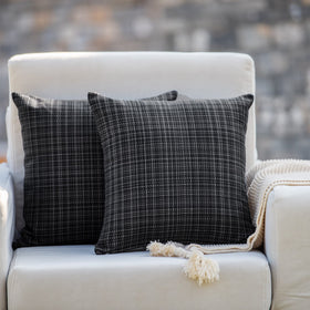 HPUK farmhouse outdoor waterproof pillow cover 18x18 showcasing rugged waterproof fabric for patio cushions