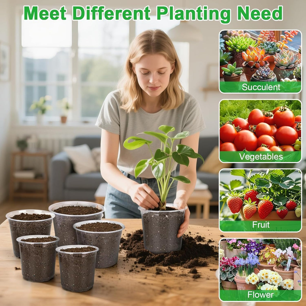 HQAUT 10-inch pot ideal for flowers, herbs and vegetables in gardens.