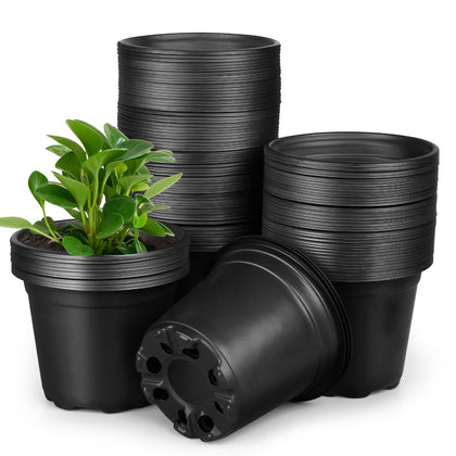 HQAUT 5-inch nursery pot opening demonstrates space for seedlings.