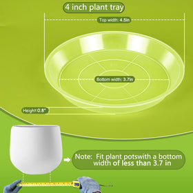 HQAUT 6-inch clear plant saucer provides visible drainage and mess-free potting.