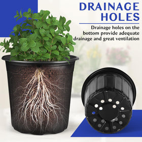 HQAUT gallon pot with drainage holes promotes healthy soil drainage