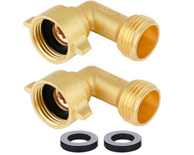 HQMPC 90-degree brass elbow for leak-resistant garden hose routing.