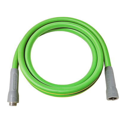 HQMPC garden hose 12 ft light green coil for easy storage and flexible reach.