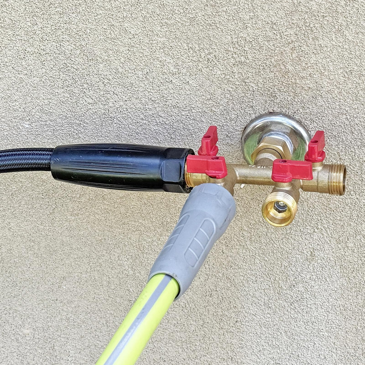 HQMPC outdoor faucet splitter ideal for garden irrigation and greenhouse watering