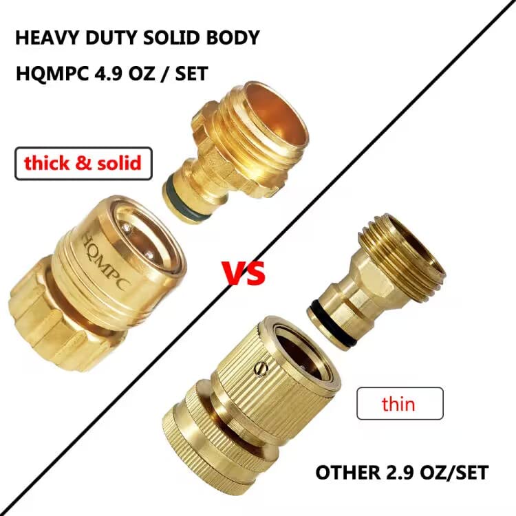 HQMPC lead-free brass construction close-up highlighting durability and safe watering.