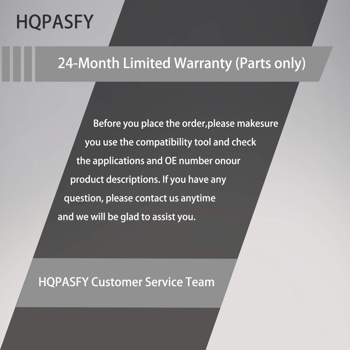 HQPASFY 24-month warranty adds reassurance for continued mowing tasks.