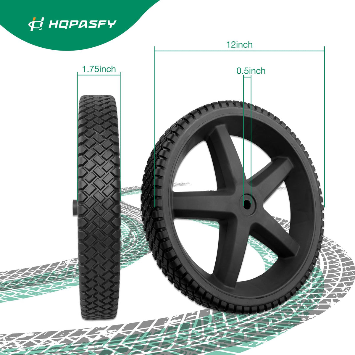 HQPASFY 308451053 wheel, half-inch hub design, promotes easy mounting and stable operation.