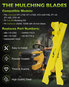 HQPASFY durable 490-110 blades withstand tough mowing