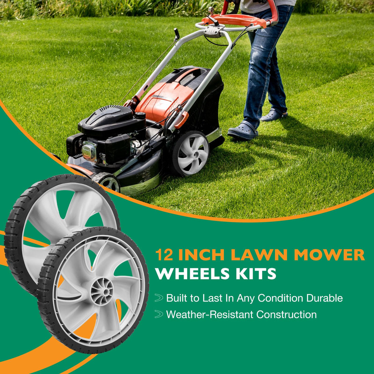 HQPASFY 490-324-0002 durable wheel supports long-lasting mowing performance