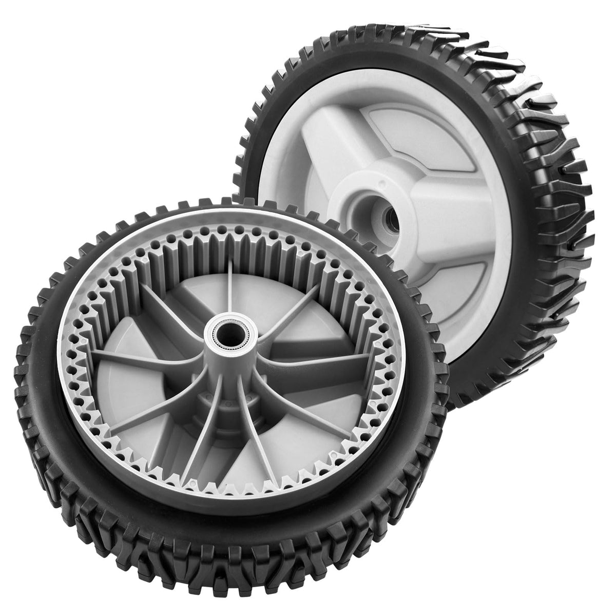 HQPASFY 532401274 front drive wheel for confident mowing on varied terrains.