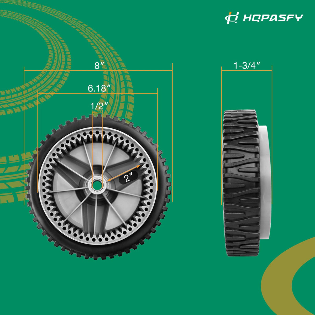 HQPASFY 532401274 oe-fit wheel shown for easy installation.