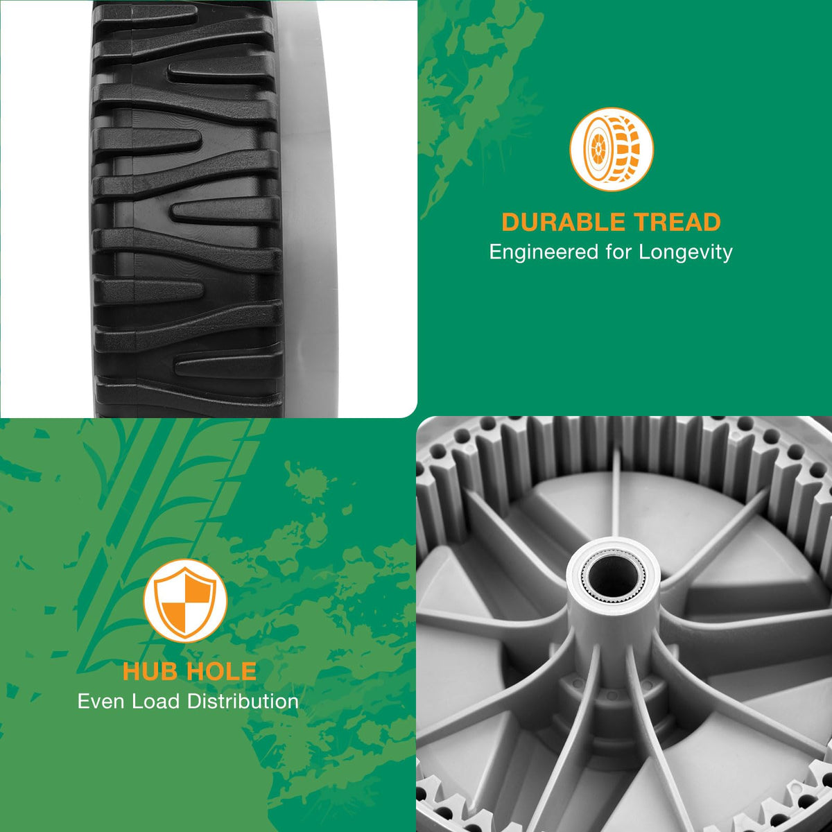 HQPASFY 532401274 rugged tread improves traction on slopes.