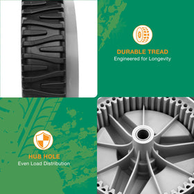 HQPASFY 532401274 rugged tread improves traction on slopes.