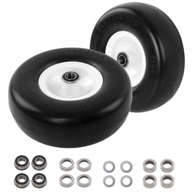 HQPASFY 9x3.50-4 flat-free tire front view for smooth mower operation