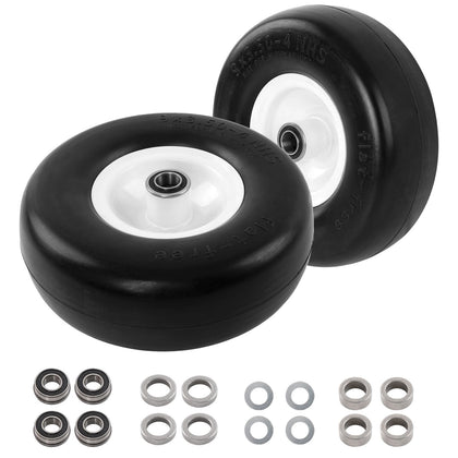 HQPASFY 9x3.50-4 flat-free tire front view for smooth mower operation