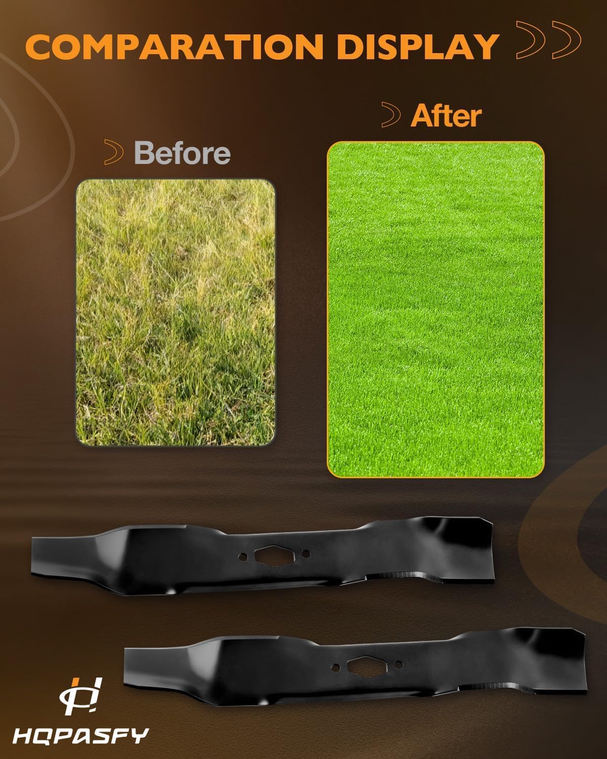 HQPASFY blades enhance suction and bagging for a neater lawn after mowing.