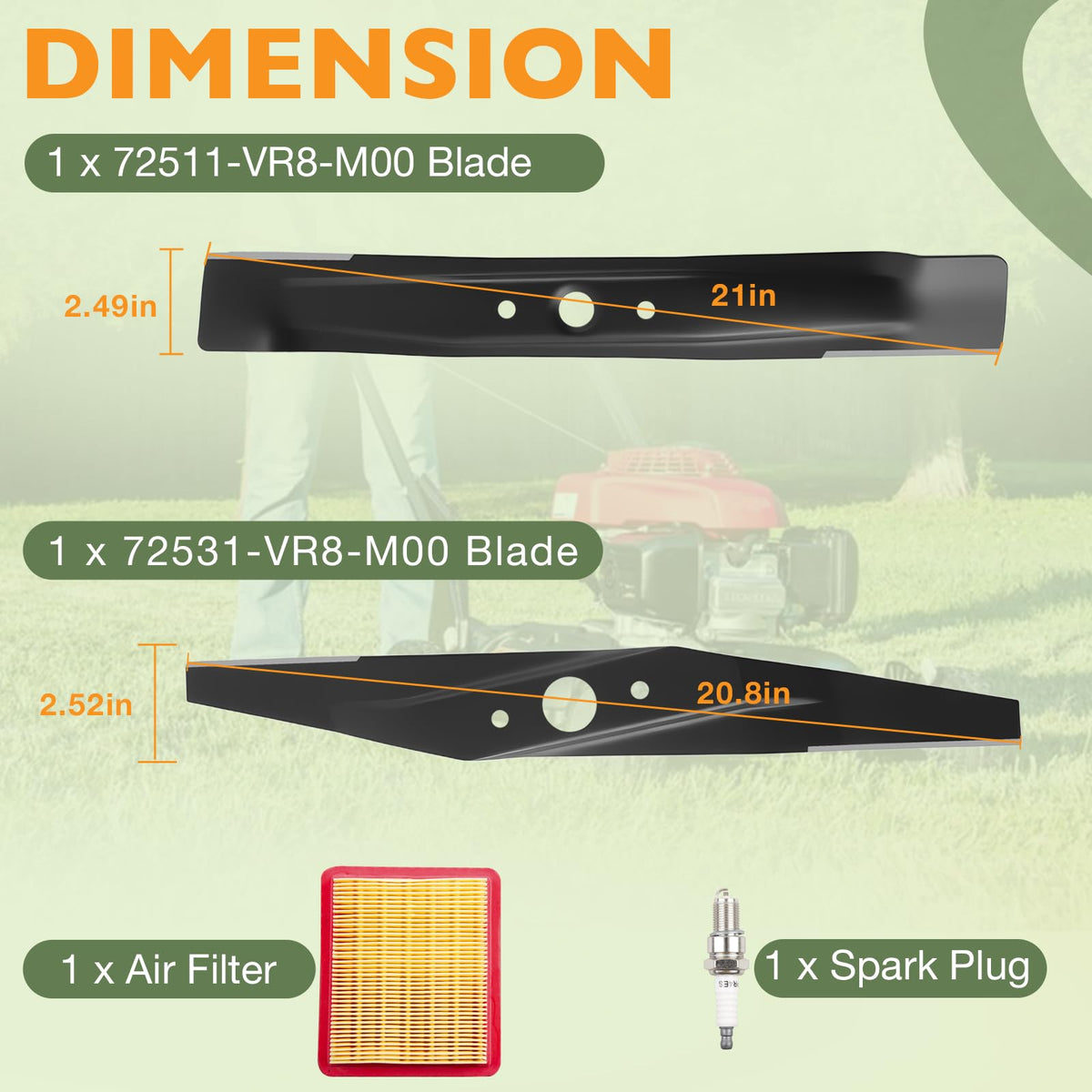 HQPASFY bottom blade enhances mulching and balanced mowing performance.