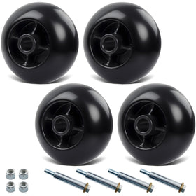HQPASFY deck wheel 4-pack ready for quick mower replacement and setup.