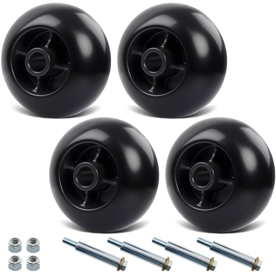 HQPASFY deck wheel 4-pack ready for quick mower replacement and setup.