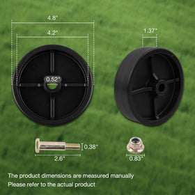 HQPASFY 734-0973 deck wheel side view supports stable turns.