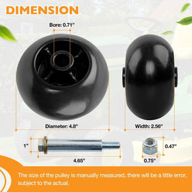 HQPASFY deck wheel diameter 4-8 inch provides stable mowing over uneven terrain.