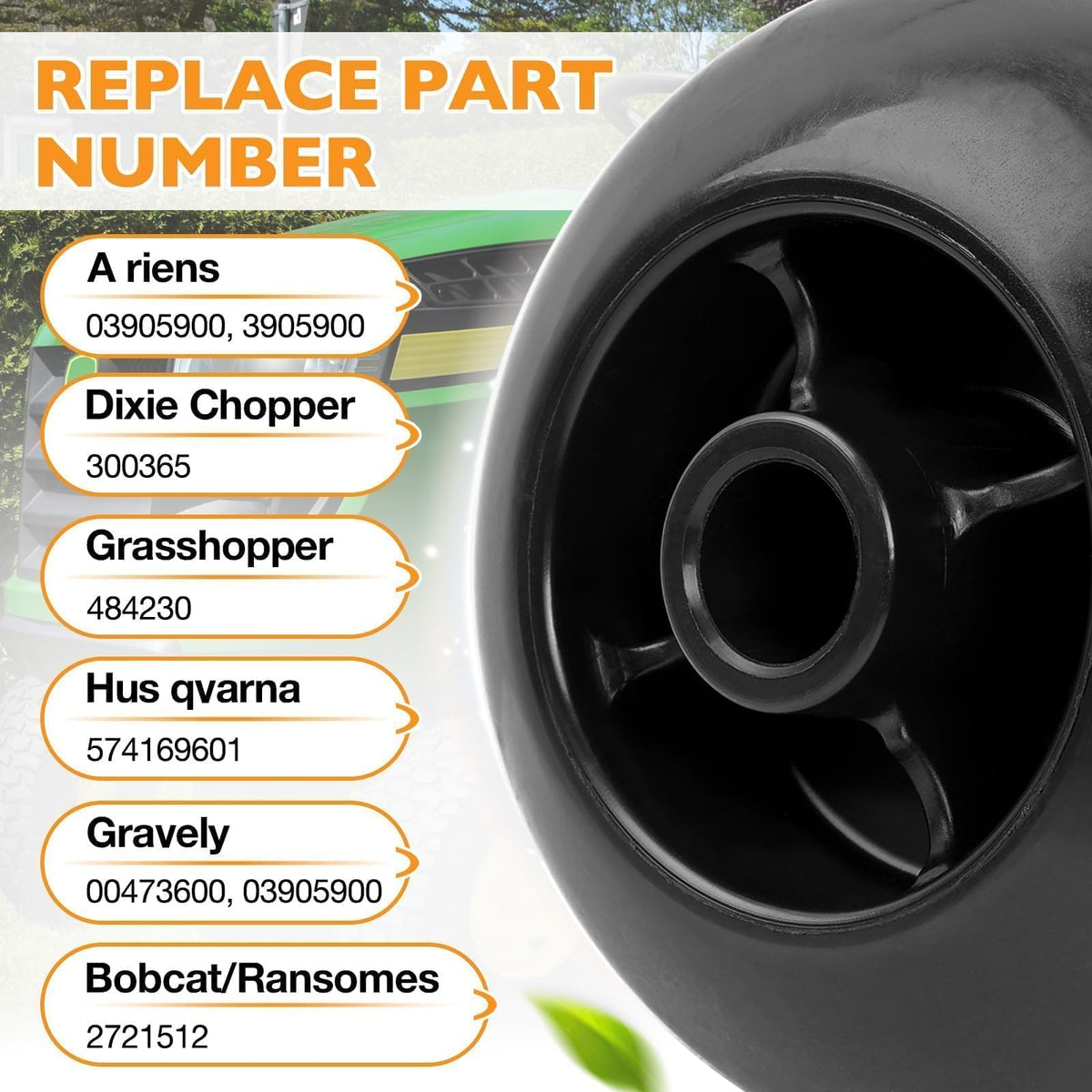 HQPASFY deck wheel width 2.56 inch supports balanced deck height for even cutting.