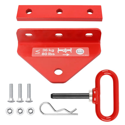 HQPASFY hitch kit for Exmark Toro, front view, sturdy red construction supports sharp turns