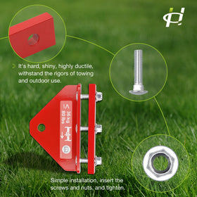 HQPASFY hitch kit with weather resistant finish on Exmark Toro, outdoor tow-ready