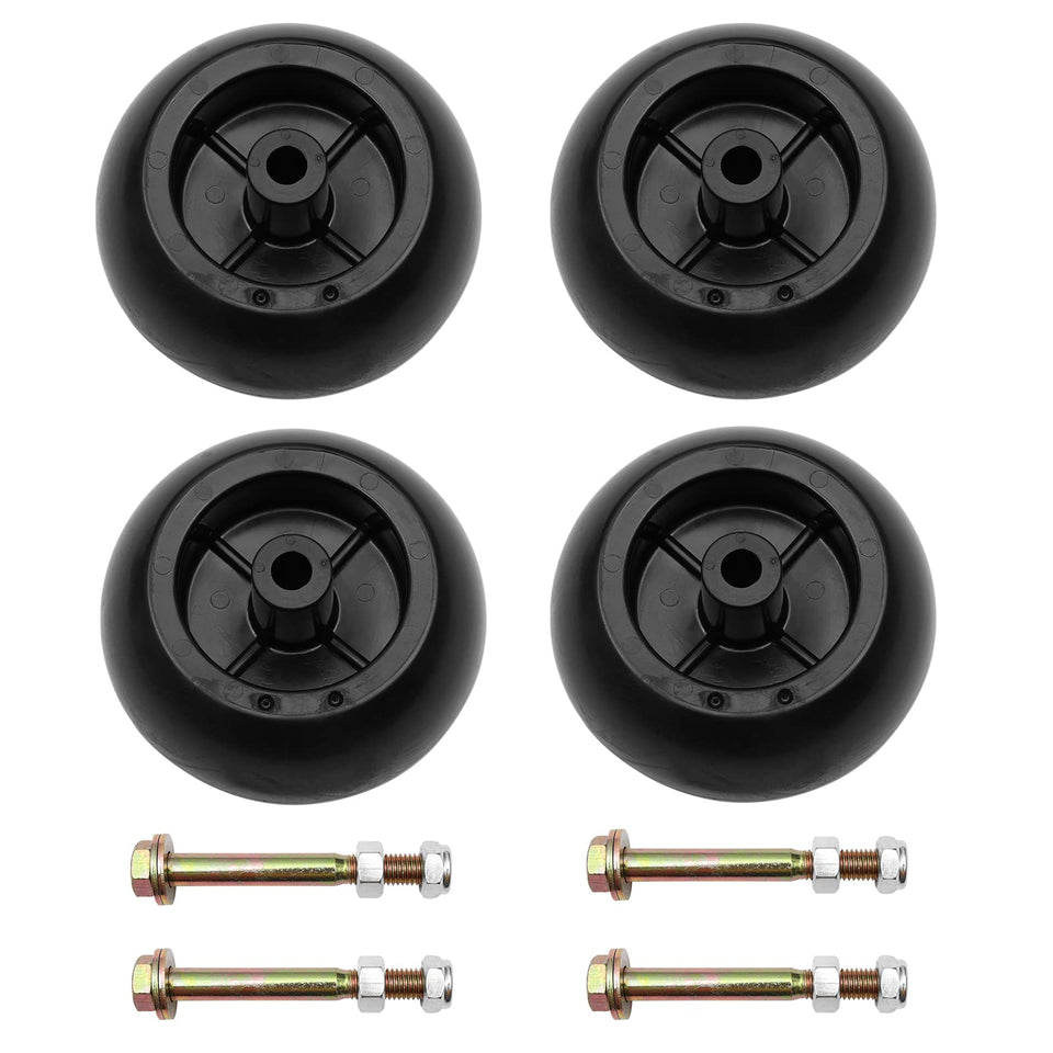 HQPASFY Lawn Mower Deck Wheel Kit close-up showing durable wheels for long life.