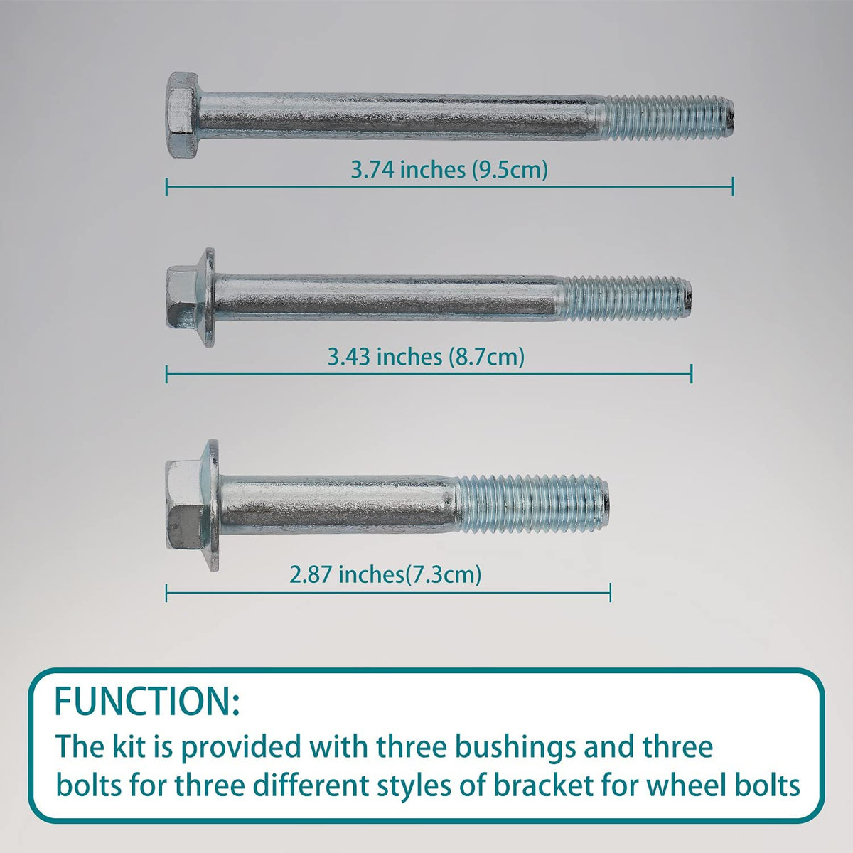 HQPASFY wheel kit side profile shows durable construction for long-lasting mowing
