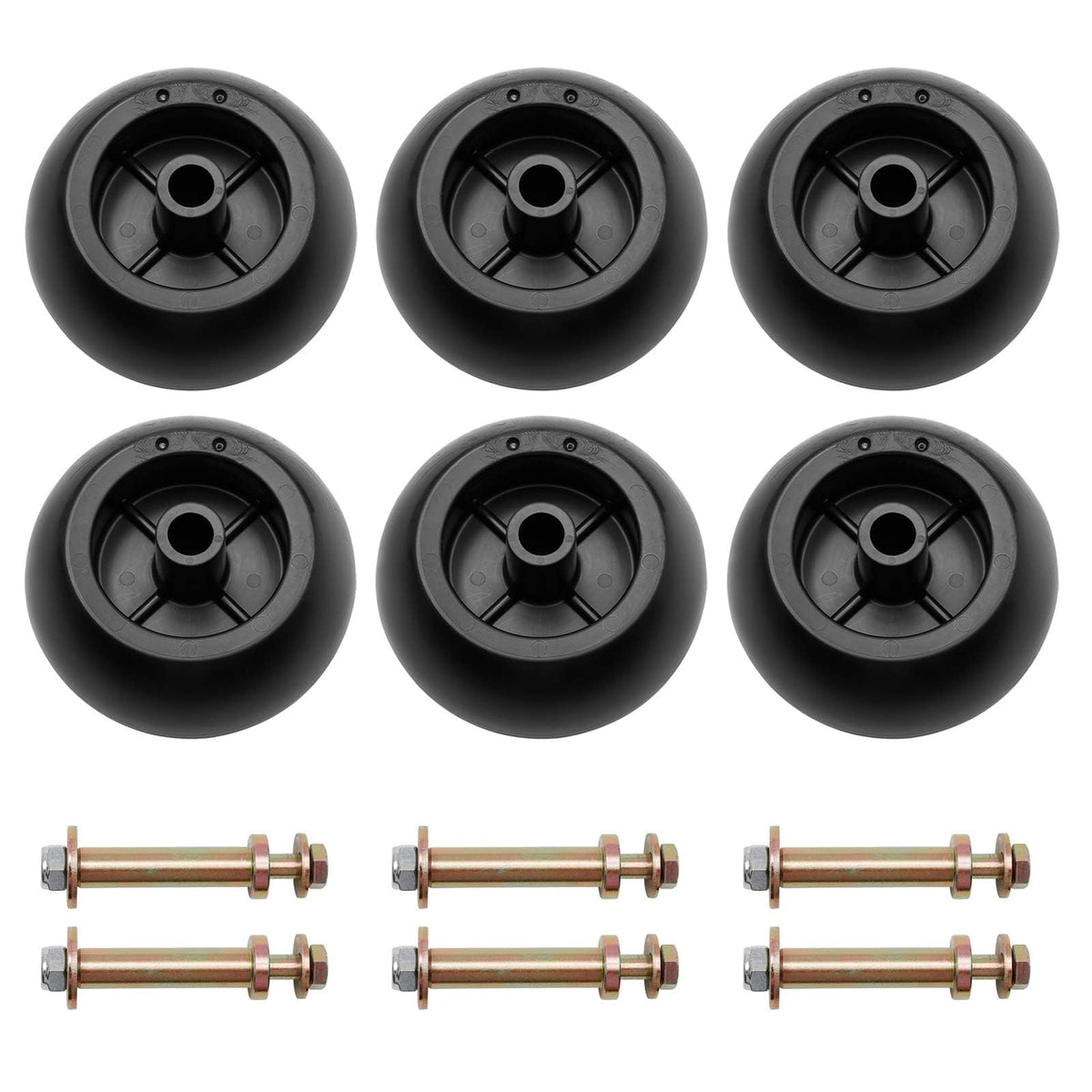 HQPASFY mower anti-scalp wheel kit 6-pack, ready to protect the deck during even mowing.